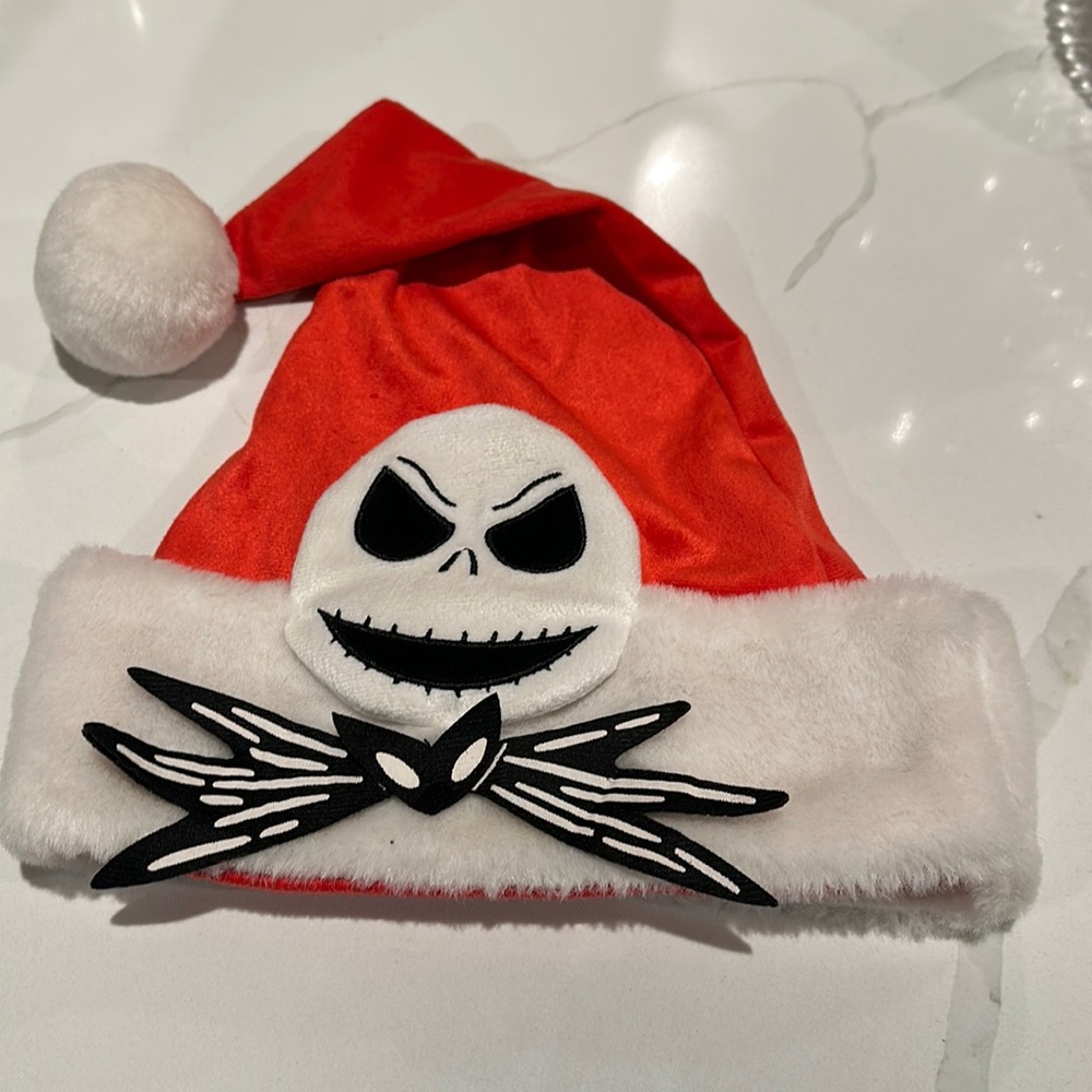 Disney child’s Jack Skellington Nightmare before Christmas santa hat